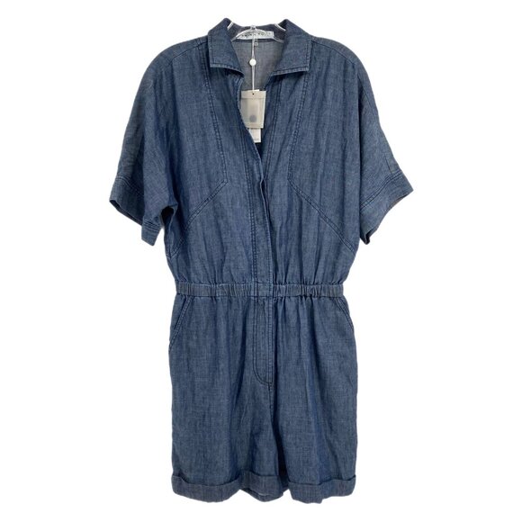 Trina Turk Blue San Joaquin Denim Romper | Size XS - Picture 1 of 7